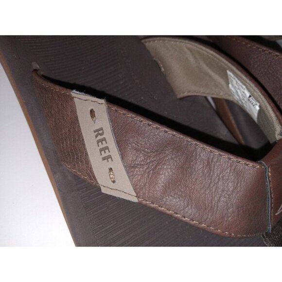 Reef Santa Ana Mens Sandals Brown Thong Leather Strap Beach Slip On Size 12 - Picture 5 of 7